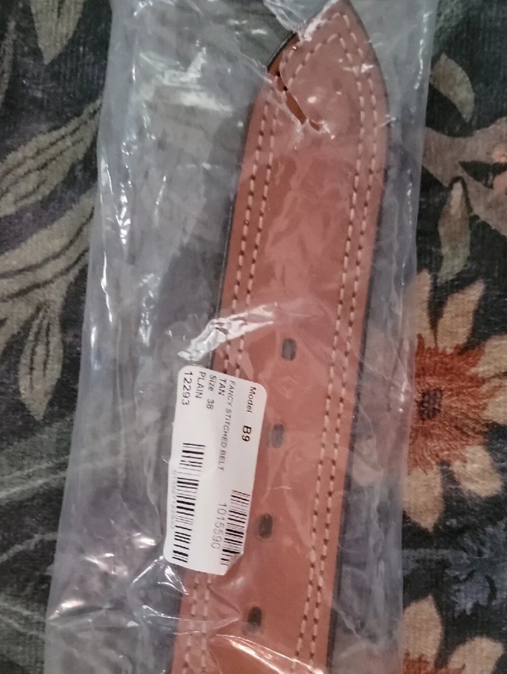 Bianchi Men’s Brown Leather Belt With Brass Buckle Stitching Reversible